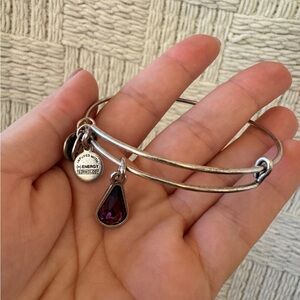 Alex and Ani silver amethyst bangle bracelet